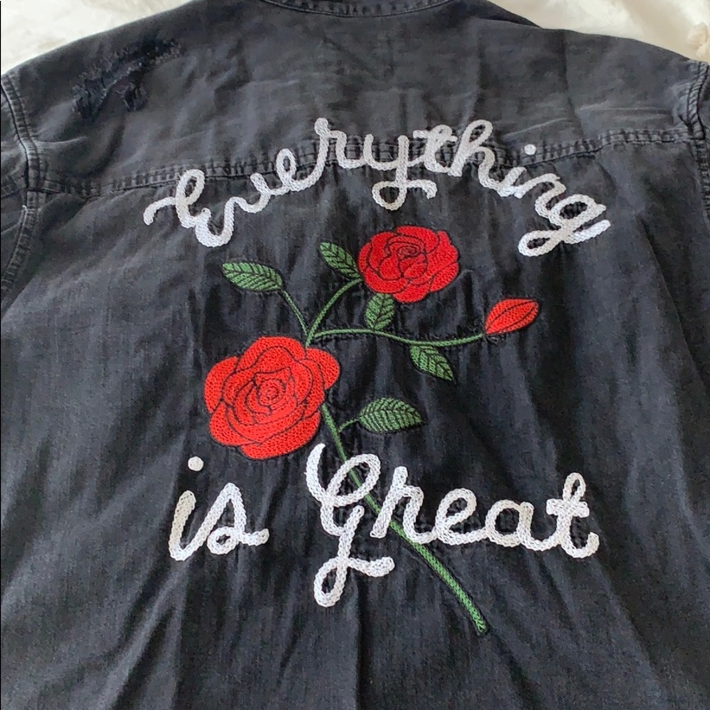 American Eagle Button Down Black Size Large